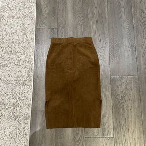 Elegant Brown Suede Skirt